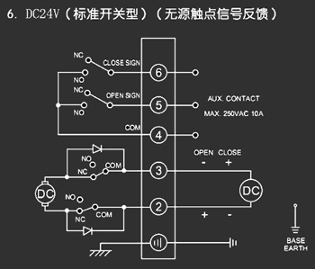 ＤＣ24Ｖ標(biāo)準(zhǔn)開(kāi)關(guān)型<a href='http://txtmm.cn/Product/diefa/diandongdiefa/' target='_blank'>電動(dòng)<a href='http://txtmm.cn/Product/diefa/' target='_blank'>蝶閥</a></a>接線圖